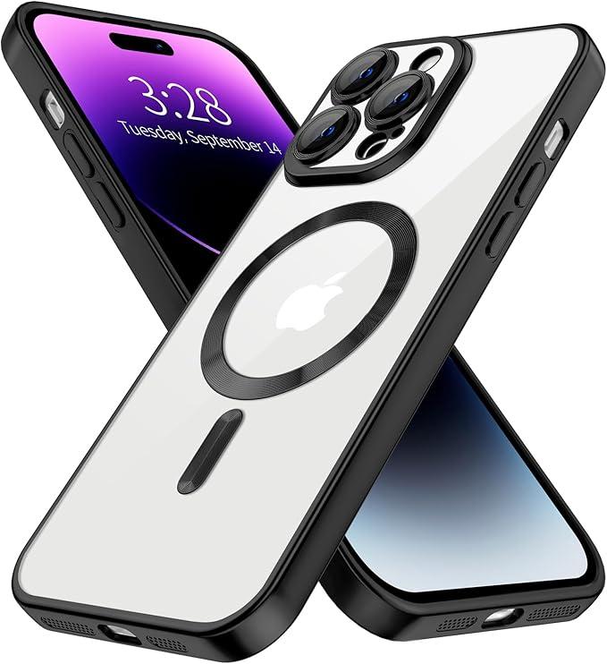 Hython Magnetic Clear for iPhone 14 Pro Case with Camera Lens Protector