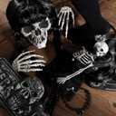 Xtinmee 4 Pcs Halloween Costumes Accessories for Girls Halloween Cosplay Party Outfit Set Black Gothic Choker Wig Bag Socks for Kids