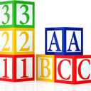6 Pcs ABC 123 Party Decorations Back to School Decoration ABC Alphabet Party Favor Balloon Box, Block Boxes Favor Balloon Boxes Inspire Story Birthday Party Decor for School Baby Shower
