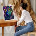 GHHKUD Peacock Paint by Numbers with Frame for Adults Beginners, DIY Animal Paint by Numbers for Age 6-12, Art on Canvas Gifts Home Wall Decor 8x12in