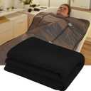 Juexica 1 Pack 70" x 30" Sauna Blanket Insert Towel Cotton Soft Waffle Comfortable Absorbent Towel for Infrared Sauna Blankets Spa, Soft Reusable and Machine Washable (Black)