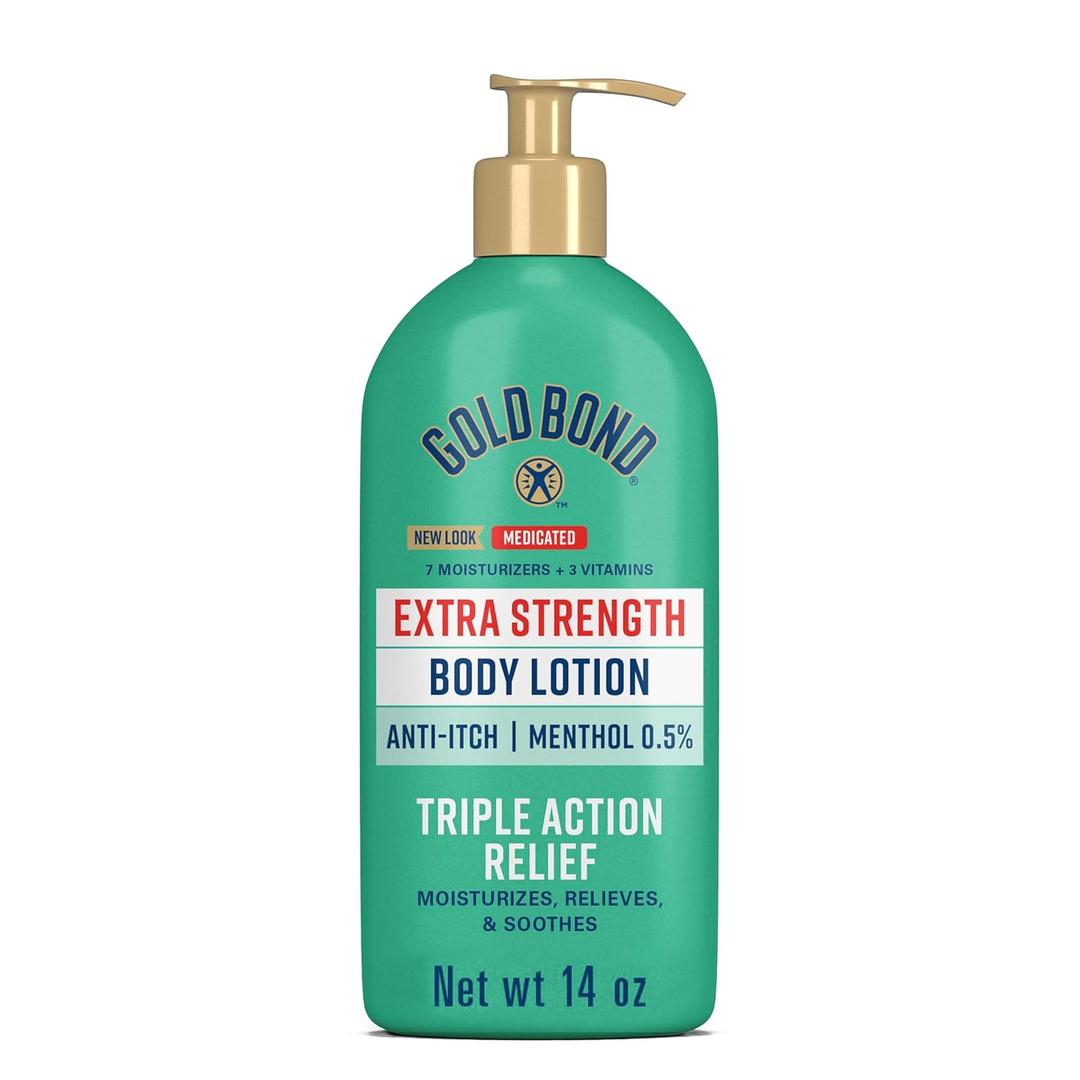 Gold Bond Medicated Extra Strength Body Lotion, Moisturizes, Relieves & Soothes, 14 oz Lotion