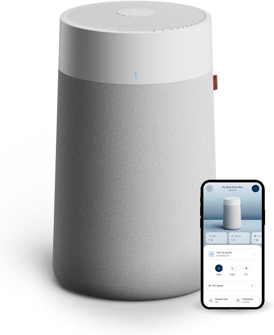 BLUEAIR Blue Pure 311i Max Smart Air Purifier for Medium Rooms up to 1,800 Sq Ft HEPASilent Air Cleaner for Pets Allergies Smoke & Dust WiFi Air Purifier with Auto Mode Quiet Air Purifier for Bedroom