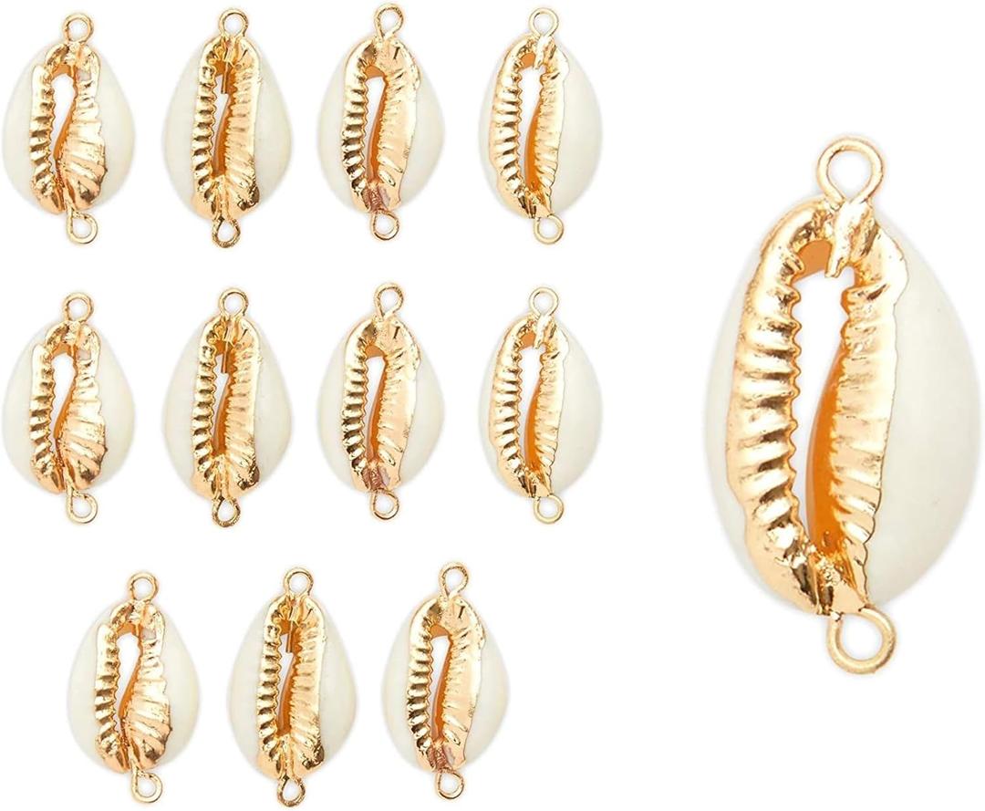 Bright Creations Charms for DIY Jewelry Making, Puka Cowrie Shells (0.7-0.8 In, 12 Pack)