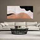 Suconvng Large Abstract Wall Art For Living Room Brown Canvas Art Wall Decor Picture Painting Black Abstract Art Maximalist Artwork For Bedroom Dinning Room Modern Home Wall Decor 29x58 In