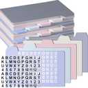 Harloon 50 Pack 3 x 5 Inch Index Card Dividers with 2 Number Alphabet Sticker with Tab, Dry Erase Index Card Guide Set, Photo Recipe Dividers for Office Business Back to School Supplies, Morandi