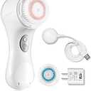 Mia 2 Sonic Facial Cleansing Brush - Electric Face Exfoliator for Deep Clean & Pore Cleansing, Waterproof & Rechargeable  White