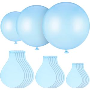 18 Pack 18/24 / 36 Inch Balloons Large Latex Giant Round Big Macaron Balloons for Wedding Birthday Party Baby Shower Decorations(Blue)