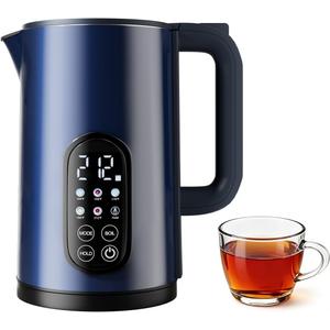 Electric Kettle with Temperature Control, 1.7L Stainless Steel Hot Water Kettle, 5 Presets for Tea & Coffee, 2H Keep Warm, Fast Boil, Auto Shut-Off & Boil-Dry Protection, Cordless Tea Kettle,Blue