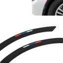 Ferianl 2PCS Car Wheel Tire Eyebrow Strips, Silicone Automotive Fender Flare Arch Lip Trim Strip, Curved Anti-Collision Wheel Arch Protectors for Most Vehicle (Black)