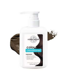Keracolor Color + Clenditioner 3in1 ColorDepositing Conditioner, Gently Cleanses & Conditions, SemiPermanent Espresso Hair Color, 12 Fl Oz