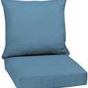 3 Piece Set of Arden 2 Outdoor Deep Seat Cushion Sets, 24 x 24, Water Repellent, Fade Resistant, 1 Arden Outdoor Loveseat Cushion Set 48 x 24, French Blue Texture