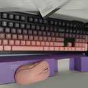 Wireless Keyboard and Mouse Combo, RGB Backlit Rechargeable 2000 mAh Battery, Wireless Computer Keyboards, Tri-Mode Bluetooth/2.4GHz/USB-C Custom Creamy Keyboard, RGB Backlit Media Knob (White-Pink)
