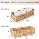 StorageWorks Toilet Tank Basket for Bathroom, Water Hyacinth Storage Baskets for Toilet Tank Top, 2-Pack