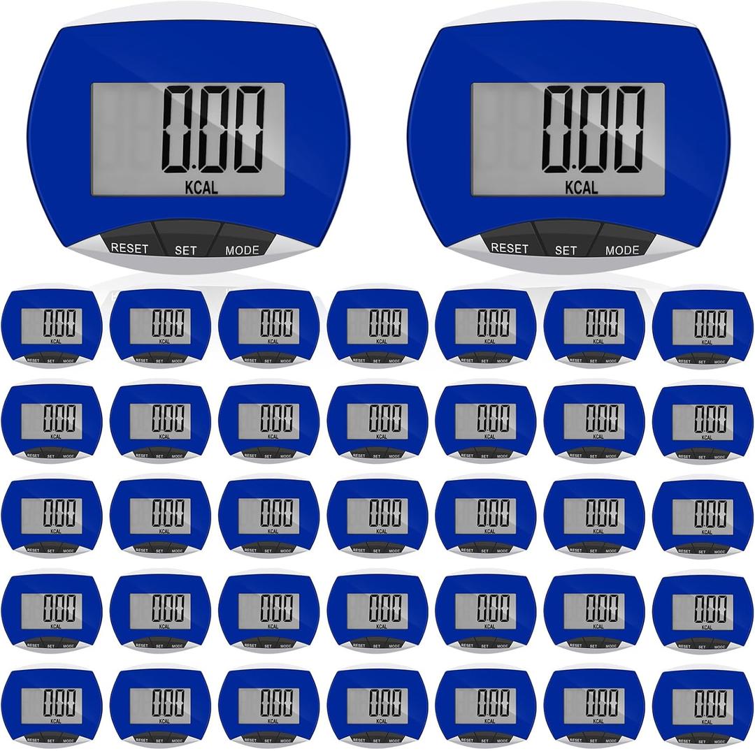 Weewooday Pedometer for Walking Steps and Miles Simple Pedometer Clip on with Large Digital Display Portable LCD Step Counter Bulk Gift for Women Men Adults