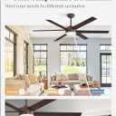 Fanbulous 60 Inch Ceiling Fans with Lights and Remote, Reversible 6 Blades, Dimmable, 3000K-6000K Adjustable, Outdoor Ceiling Fans for Patios, Large Ceiling Fan for Indoor or Covered Outdoor, Brown