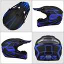 Youth Kids Motocross Helmet DOT Approved, Adult ATV Dirt Bike Off-Road Full Face Motorcycle Helmet with Goggles Gloves Mask for Boys Girls,Lightweight Breathable for Riding (Blue, Small)