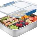 Smash Stainless Steel Bento Lunch Box, 5 Compartments, Blue, 47.3 fl oz