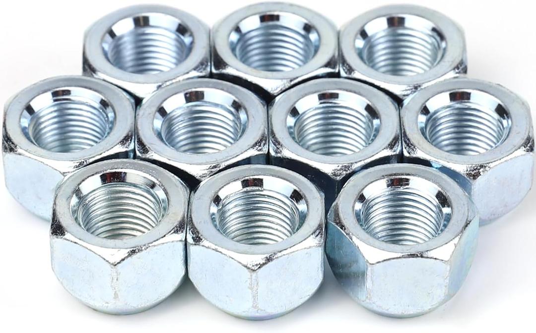10PCS 1/2-20 Inch Trailer Lug Nuts, Zinc Plated 509 Lug Nuts, Open End Acorn Nut, Tire Lugs Wheel Nuts Replacement Fits 1/2" Wheel Lug Studs, Universal for Trailer Camper RV Truck
