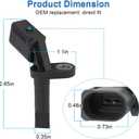 WMPHE 2 Pcs ABS Wheel Speed Sensors Compatible with Audi A4 A5 A6 A7 A8 Q5 R8 RS5 RS7 S4 S5 S6 S7 S8 SQ5, Front abs Sensors, Replacement for 4E0927803D, 4E0927804D