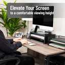 Mind Reader Monitor Stand with Phone Slot and Storage Shelf, Desktop Riser, 88 lb Capacity, MDF Wood, Black