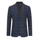 Iynnijoy Men's Plaid Blazer Casual Sports Coat Slim Fit Plaid Suit Jackets for Party Wedding XL