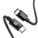 2 x SYNCWIRE USB C to USB C Cable(6ft, 2Pack), Durable Nylon USB C Charger Cable, 60W(3A) Type C Fast Charging for iPhone 15/15 Pro/15 Plus/15 Pro Max MacBook Pro Samsung Galaxy  Black