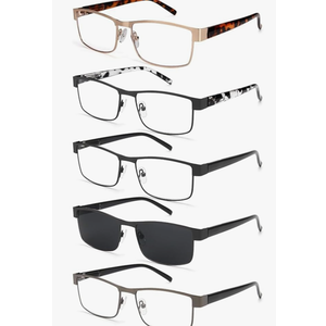BLS Businessman Rectangular Reading Glasses - Professional Durable Readers - Blue-Light Blocking Lenses, +2.25 BLS Businessman Rectangular Reading Glasses - Professional Durable Readers - Blue-Light Blocking Lenses, +2.25