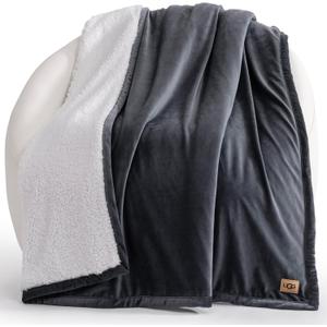 UGG Bliss Throw Blanket Plush Soft Fleece Fluffy Blankets for Bed or Couch Oversized Warm Reversible Machine Washable Medium Weight Home Decor Giftable Throw, 50-inch x 70-inch, Imperial Blue