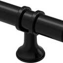 Alzassbg 10 Pack Matt Black Cabinet Knobs, 2 Inch(50mm) Cabinet Hardware T Bar Knobs for Cupboard and Drawers AL6097MB (Single Hole Knobs)