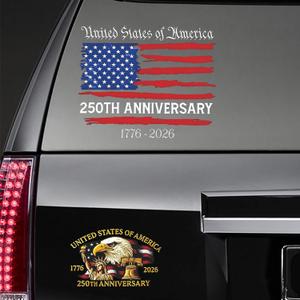 3 x 2 Pcs 250th Anniversary Decal The Independence of USA Sticker 1776-2026 Flag Decal United States Patriotic Vinyl Bumper Sticker Merchandise
