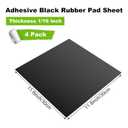 CYEAH 4 Pcs Neoprene Rubber Pads, 12 x 12 x 1/16 in Thick Self Adhesive Solid Rubber Sheets, Self Adhesive Rubbers Pads for Supports, Leveling, Sealing, Bumpers, Protection