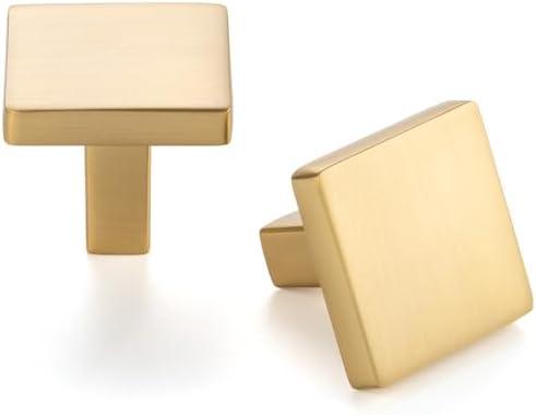 ASKANO 10 Pack 1-1/8 Inch, Square Brushed Gold Cabinet Knobs Gold Drawer Knobs Gold Cabinet Pulls, ZK2401 Solid Kitchen Hardware for Cabinets Drawers Bedroom Dresser Bathroom Vanity Cupboard ASKANO 10 Pack 1-1/8 Inch, Square Brushed Gold Cabinet Knobs Gold Drawer Knobs Gold Cabinet Pulls, ZK2401 Solid Kitchen Hardware for Cabinets Drawers Bedroom Dresser Bathroom Vanity Cupboard