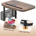 Fashion TV Tray Table with Large Tabletop, Adjustable Sofa Table with Storage Baskets, Strong Metal Frame, Tv Dinner Tray Table for TV Watching, Meals, Snacks (Square, Brown, 16.93inch x 12.6inch)