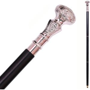 Vintage Rosewood Walking Cane with Silver Brass Head  Handmade Wooden Walking Stick for Men & Women, Antique Style  Gift for Seniors & Gentlemen