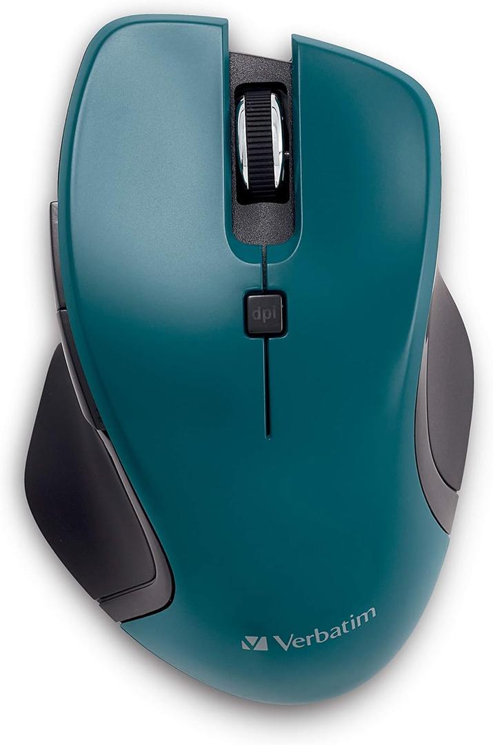 Verbatim USB-C Wireless Blue LED Mouse, Teal, 2.4GHz
