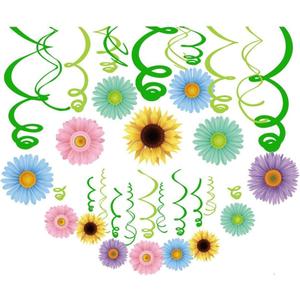 30Ct Spring Sun Flower Hanging Swirl Decorations,Themed Birthday,Party Supplies,Ceiling Decorations for Girls,Boys,Kids,Home,Classroom,Office,Baby Shower