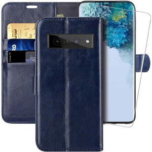 MONASAY Wallet Case Compatible for Google Pixel 7 Pro,[RFID Blocking] Flip Folio Leather Cell Phone Cover with Credit Card Holder for Pixel 7 Pro, Blue