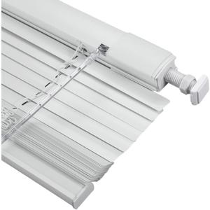 No Drill Aluminum Venetian Blinds for Windows, 1" Mini Indoor Window Blinds, Custom Width 11-72'' Cordless Darkening Privacy Horizontal Window Shades for Office Bathroom Home(White)