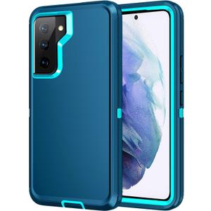 for Galaxy S21 Plus Case,Heavy Duty Shockproof Dust/Drop Poof 3 Layers Full Bady Protection Rugged Cover Case for Galaxy S21 Plus,Turquoise