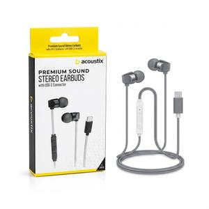 Acoustix Premium Sound Stereo Earbuds With Lightning USB C Connector