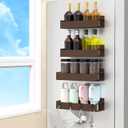 4 Pack Magnetic Spice Rack Organizer for Refrigerator and Oven, Brown Fridge Organizers and Storage for Kitchen