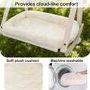 Cat Window Perch, Cat Hammock for Window with 4 Strong Suction Cups - Easy Assembly, Solid Wood Frame with Large Cats Bed - Supports Up to 40lbs for Indoor Cats