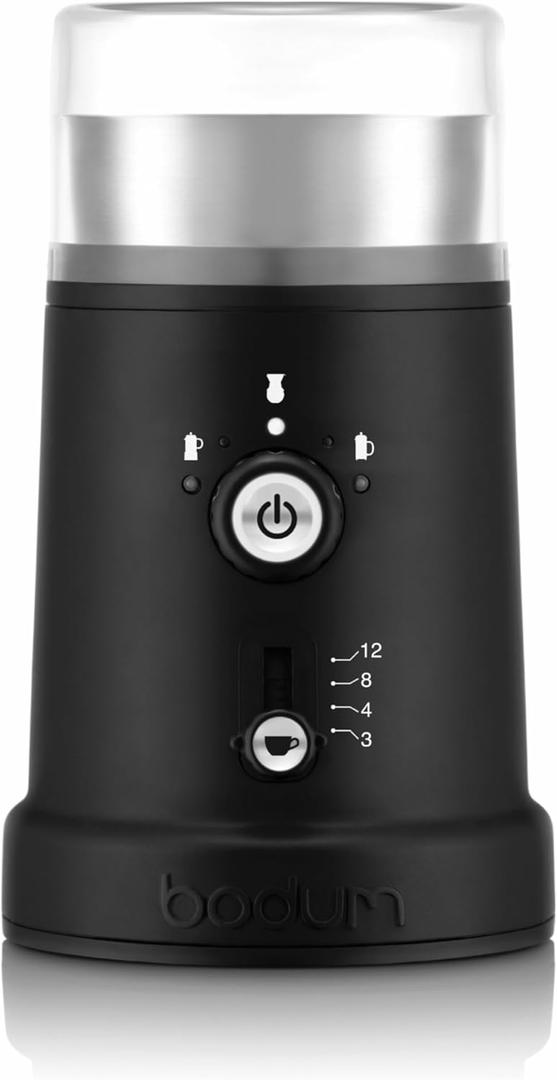 Bodum Bistro Electric Coffee Blade Grinder, Adjustable, 5 Grind Settings, 3 Ounces, Black