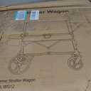 ELEMARA All-Terrain Stroller Wagon for 2 Kids, Foldable Kids Wagon Stroller Includes Removable Canopy,Mosquito net, Adjustable PushPull Handle,Snack Tray & Cup Holders, Storage Basket, Grey+Black