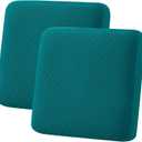 hyha Outdoor Couch Cushion Covers, Sectional Couch Sofa Covers Washable, Jacquard Diamond Lattice, Stretch Sofa Seat Cushion Cover for Indoor/Outdoor Patio Furniture (2 Pieces, Teal)