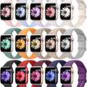 15 Pack Soft Silicone Bands Compatible with Apple Watch Band 40mm 41mm 38mm 45mm 44mm 42mm 46mm 49mm for Women Men, Sport iWatch bands Replacement Strap Wristbands for iWatch SE Series 10 9 8 7 6 5 4 3