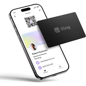 Blinq Digital Business Card - NFC Card - Instant Share via Tap - Compatible with iPhone & Android (Black)