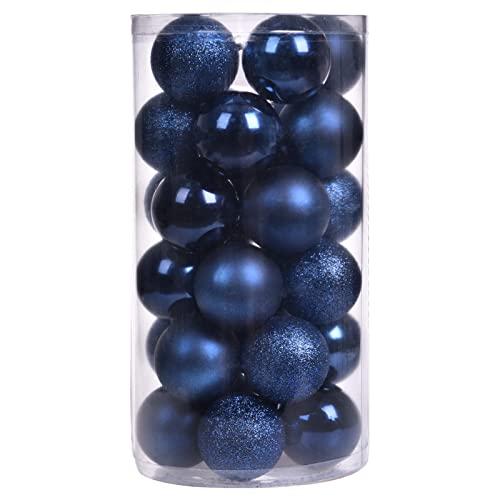 30ct Christmas Ball Ornaments, 2.36" Shatterproof Christmas Tree Decorations, Perfect Hanging Ball for Indoor/Outdoor Holiday Party Decor (Dark Blue)