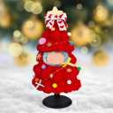 Christmas Clothes for LABUBU 17cm Doll (NO Doll), Handmade Outfit with Adjustable Dolls Stand and Gift Package for 5-9 inches Dolls, Gift for Christmas, Red (Large)